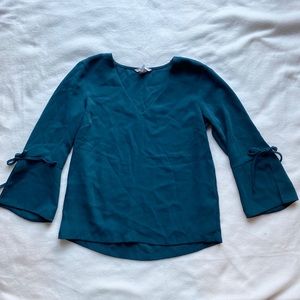 H&M teal v-neck blouse